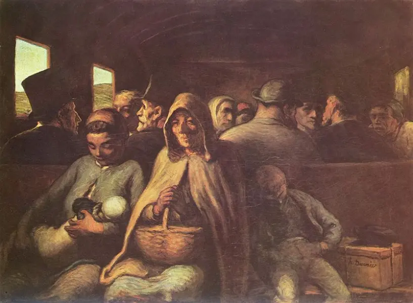 Honorè Daumier. Il vagone di terza classe (Le Wagon de troisième classe). 1864. Olio su tela. Ottawa, National Gallery of Canada