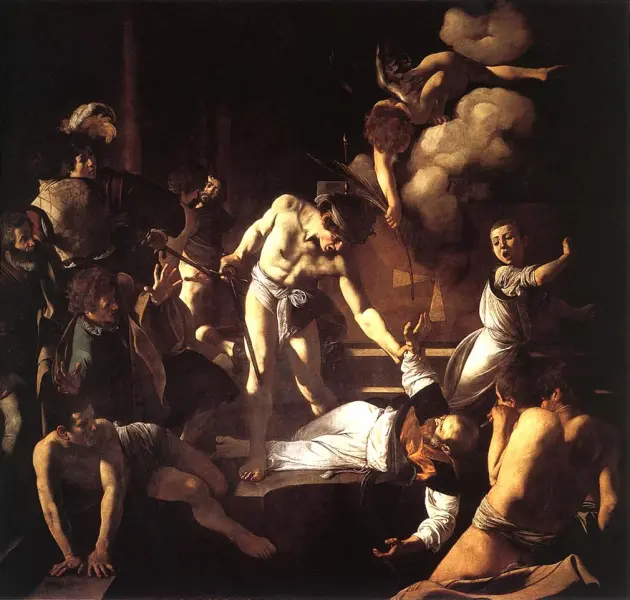 Caravaggio. Il martirio di san Matteo. 1597-1603. Olio su tela. Roma, chiesa di San Luigi dei Francesi, Cappella Contarelli.