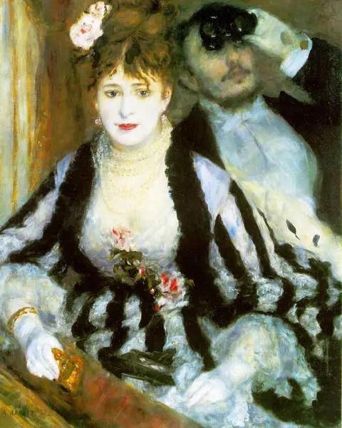 Pierre Auguste Renoir. Il palco. 
Olio su tela. 1874. 80 x 64 cm. Londra, Courtauld Gallery (Courtauld Institute)