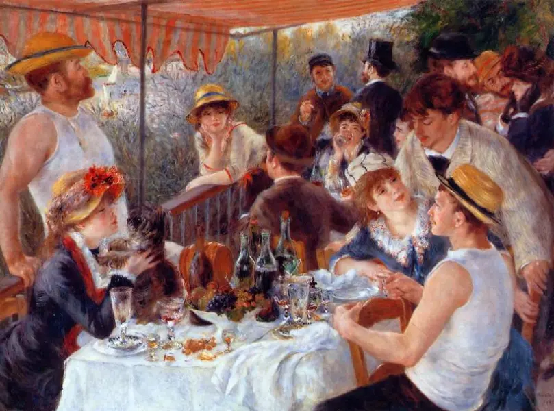 Pierre Auguste Renoir. Colazione dei canottieri. 
Olio su tela. 1880 - 1882. 129,5 x 172,5 cm.  Phillips Collection, Washington