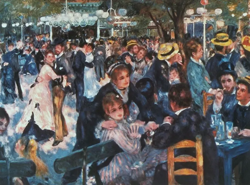 Pierre Auguste Renoir. Bal au Moulin de la Galette. 
Olio su tela. 1876-1884. 131 x 175 cm. Museo d'Orsay ,Parigi.