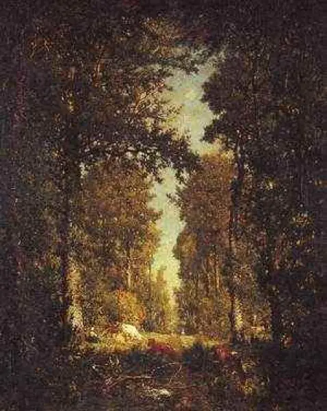 Theodore Rousseau. Un viale nella foresta di Isle Adam (Une avenue, foret d L'Isle Adam. 1849 olio su tela cm 101x 82. Parigi, Musee D'Orsay