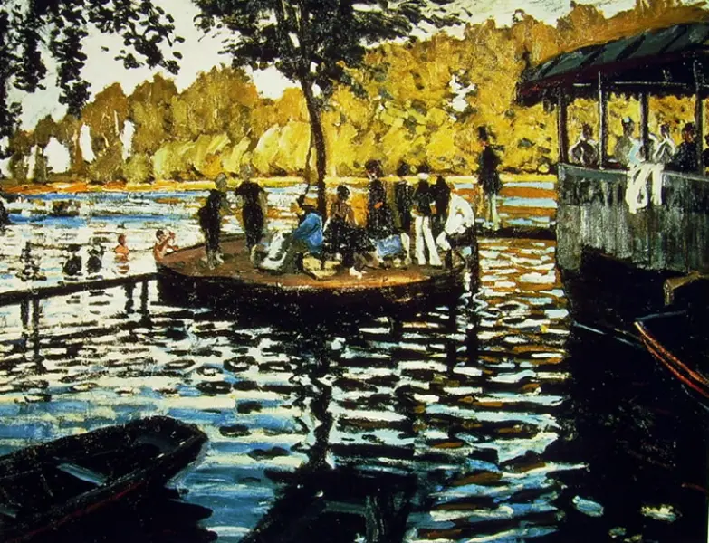 Claude Monet. La Grenouillère.1869. Olio su tela. 74,699,7 cm. New York, Metropolitan Museum of Art