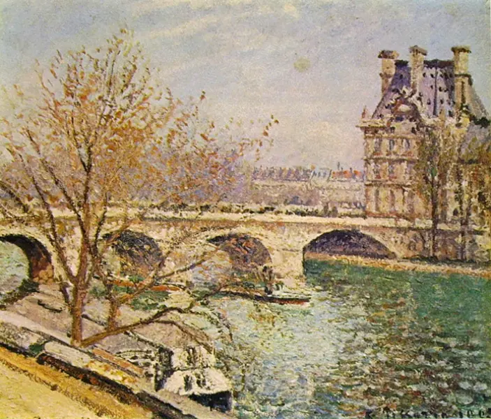 Camille Pissarro, "Parigi, Pont Royal e Pavillon de Flore", 1903, olio su tela, cm 54.5 x 65, Parigi, Musée du Petit Palais.