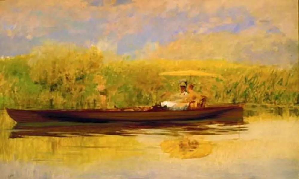 Giuseppe De Nittis, Ora tranquilla, 1874, olio su tela, cm 57 x 92, Collezione privata.