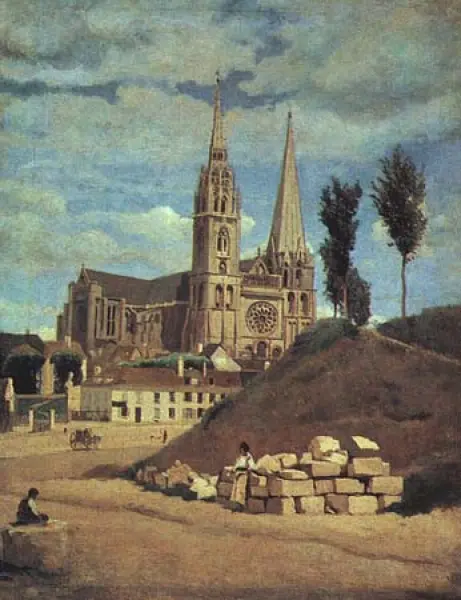 Jean Baptiste Camille Corot, Cattedrale di Chartres, 1830, olio su 

tela, 64 x 51.5 cm. Musée du Louvre, Parigi,