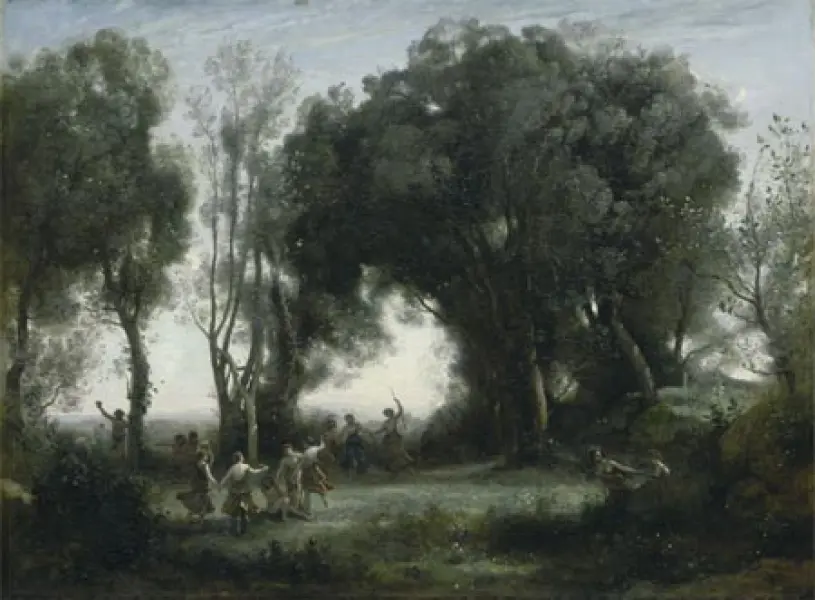 Jean Baptiste Camille Corot, Mattino o La danza delle ninfe, 1850, olio su tela, 98 x 131 cm. Musée dOrsay (deposito 
del Musée du Louvre)