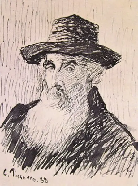 Autoritratto del 1888, disegno eseguito a penna, Pubblic library New York.