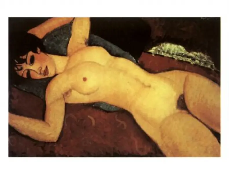 Amedeo Modigliani.Nudo sdraiato a braccia aperte 1917, Olio su tela, cm 60 x 92 Milano, collezione Mattioli
