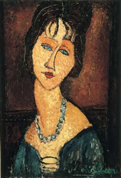 Amedeo Modigliani. Jeanne Hébuterne con collana 1917 Olio su tela, cm 55,5 x 38,5 Collezione privata