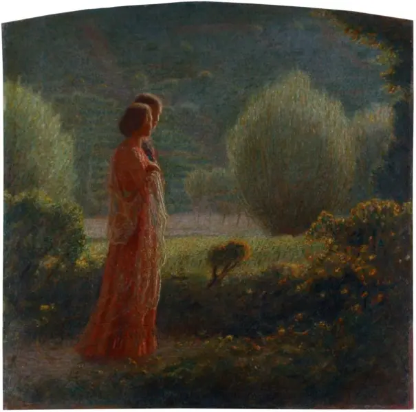 Giuseppe Pellizza da Volpedo. Passeggiata amorosa. 1901-02. Dal Pentittico L'amore nella vita. Olio su tela. Roma, Galleria nazionale d'arte moderna.