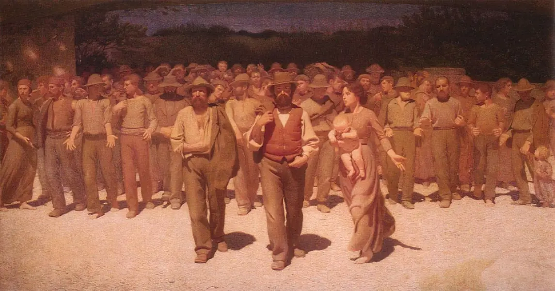 Giuseppe Pellizza da Volpedo. Il quarto stato. 
1895-1901 olio su tela 245x543cm Milano, Galleria d'arte moderna