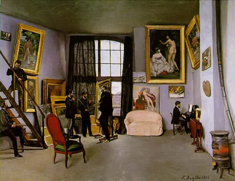 Frédéric Bazille. 
Studio in rue de la Condomine.
1870
Olio su tela, cm 98x119
Parigi,Musée d Orsay