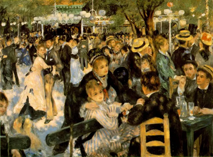 Pierre Auguste Renoir. Bal au Moulin de la Galette. Olio su tela. 1876-1884. 131 x 175 cm. Museo d'Orsay ,Parigi.