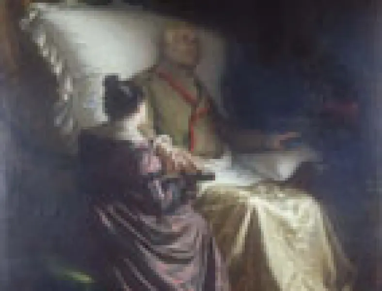 Angelo Morbelli. Goethe morente. 1880. Olio su tela. cm 212x165. Milano, Brera