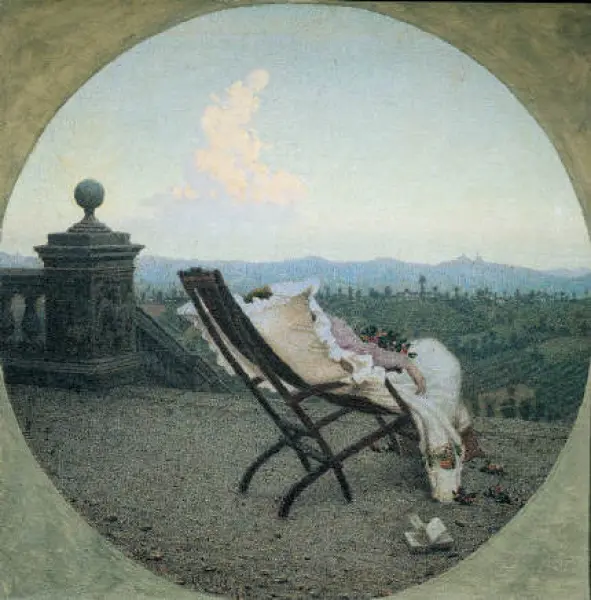 Angelo Morbelli. S'avanza. 1894. Olio su tela. 85,5x85 cm. Verona, Civica Galleria d'arte moderna