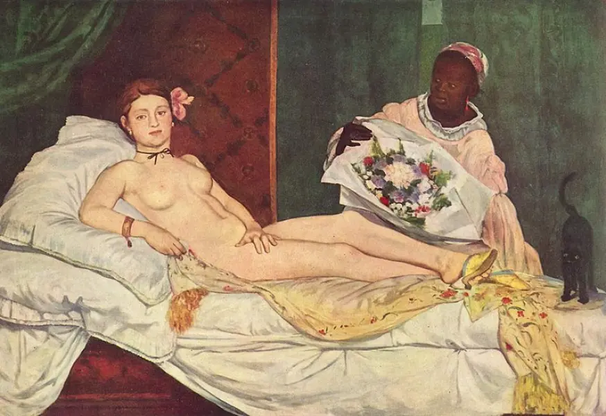 Edouard Manet. Olympia. 1863.Olio su tela. cm. 130,5X190. Parigi, Museo D'Orsay
