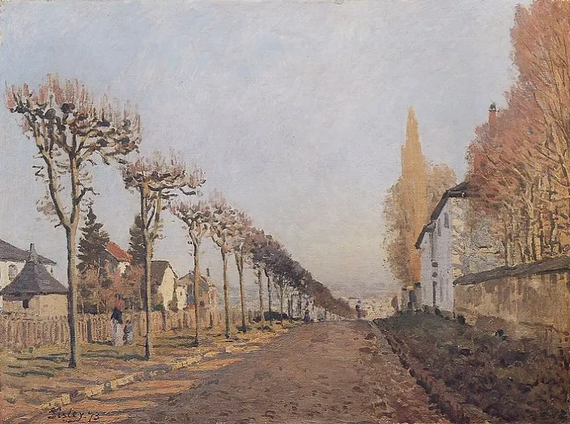 Alfred Sisley
   La strada de la Machine
   1873
   olio su tela 
   cm 54x73. Parigi, Museo d'Orsay