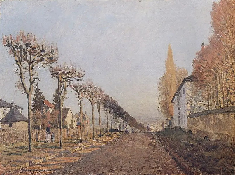 Alfred Sisley
   La strada de la Machine
   1873
   olio su tela 
   cm 54x73. Parigi, Museo d'Orsay