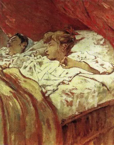 Telemaco Signorini. Bambini colti nel sonno. 1890-96. Olio su tela