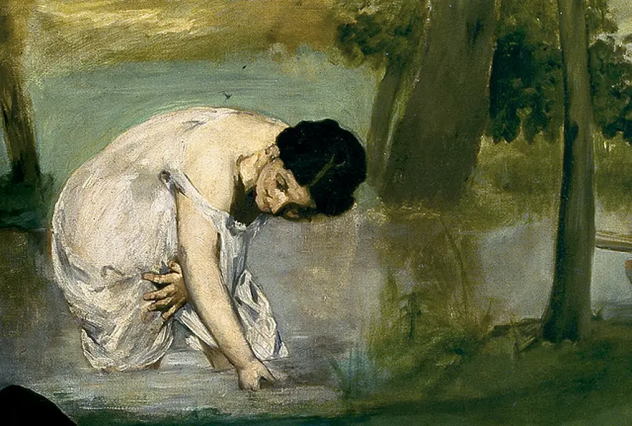 Edouard Manet. La colazione sull'erba. Dett. 1863. Olio su tela. cm. 208X267. Parigi, Museo D'Orsay