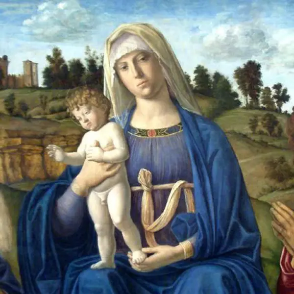 Cima da Conegliano. Sacra Conversazione (Madonna con Bambino con San Girolamo e San Giovanni Battista) Dett. ca. 1495. olio su tavola, 105 x 146 cm, National Gallery of Art, Washington