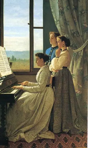 Silvestro Lega.Il canto dello stornello. 1867 Olio su tela. 158x98cm. Firenze, Galleria DArte Moderna