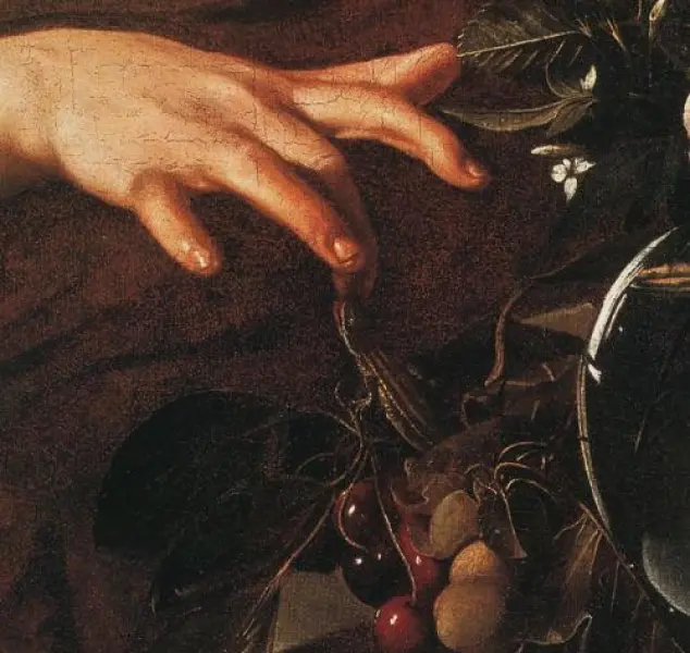 Caravaggio. ragazzo morso da un ramarro. 1993 ca. Olio su tavola. cm. 65,8X39,5. Firenze, Collezione Longhi.