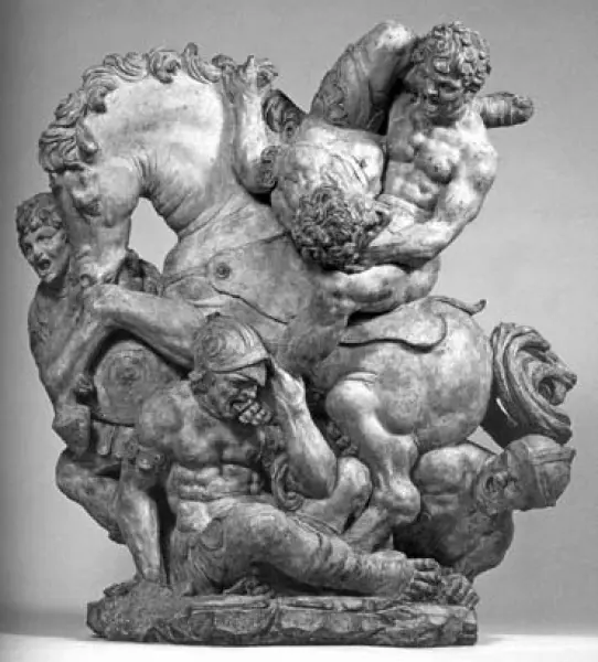 Giovanfrancesco Rustici, Battaglia di cavallo e cavalieri. Terracotta. Parigi, Louvre