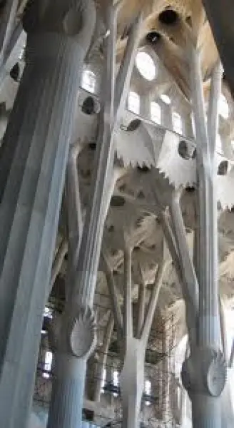 Antoni Gaudì. Sagrada Familia. Iniziata 1883. Pilastri interni. Barcellona