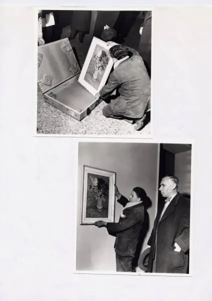 Larrivo dei quadri sotto il vigile controllo del prof.A.M.Hammacher, direttore del 
Kroller-Muller museum di Otterlo