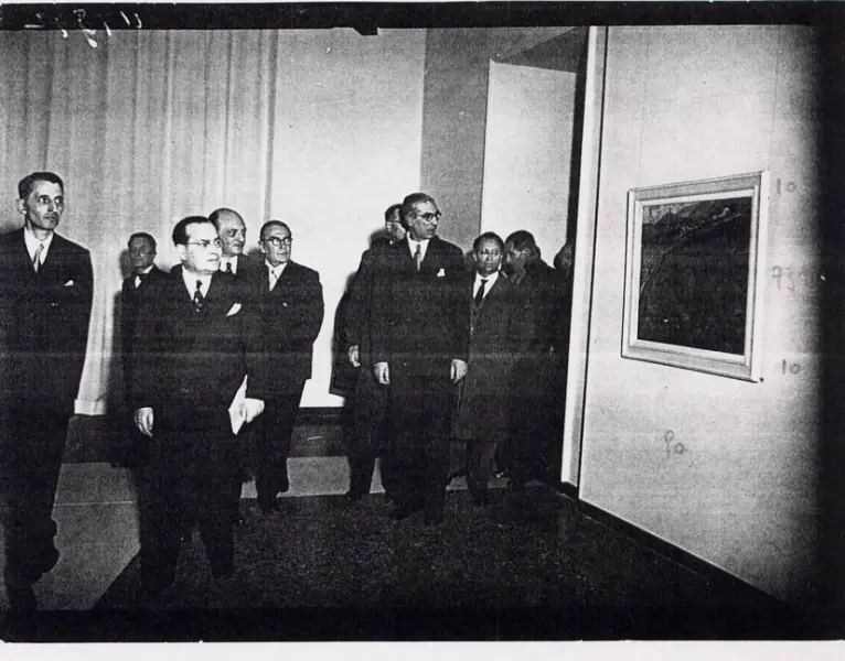 Il discorso del Sindaco,Virgilio Ferrari e la visita alle varie sale della mostra.