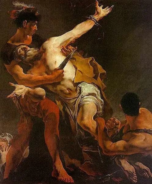 Giovan Battista Tiepolo. Martirio di san Bartolomeo. 1722. Olio su tela. Venezia, Chiesa di San Stae