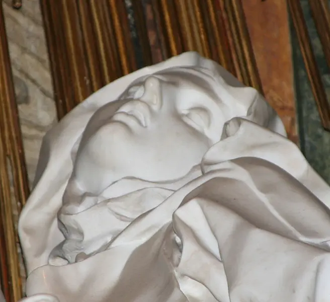 Gianlorenzo Bernini. Estasi si santa Teresa. 1644-51. Marmo bianco. Dett. Roma, Santa Maria della Vittoreia, Cappella Cornaro.