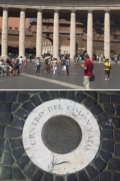 Gianlorenzo Bernini. Colonnato di San Pietro; part. del Centro del Colonnato. 1656-1667. Roma.