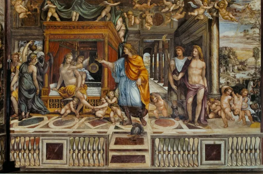 Giovanni Antonio Bazzi detto il Sodoma. Nozze di  Alessandro e Rossane. 1516-1518.  Affresco. Roma, Farnesina.