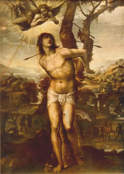 Giovanni Antonio Bazzi detto Sodoma. Martirio di san Sebastiano. 1527. Firenze, Galleria di Palazzo Pitti.