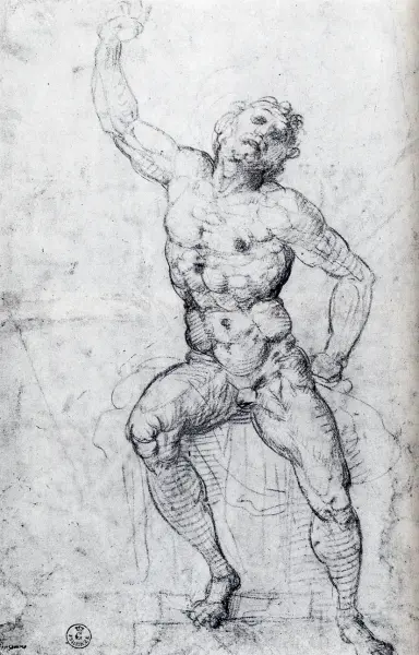 Giovanni Antonio Bazzi detto Sodoma. Studio dal Laocoonte. 1506 ca. Disegno a carboncino. Firenze Uffizi, Gabinetto dei Disegni e delle Stampe.