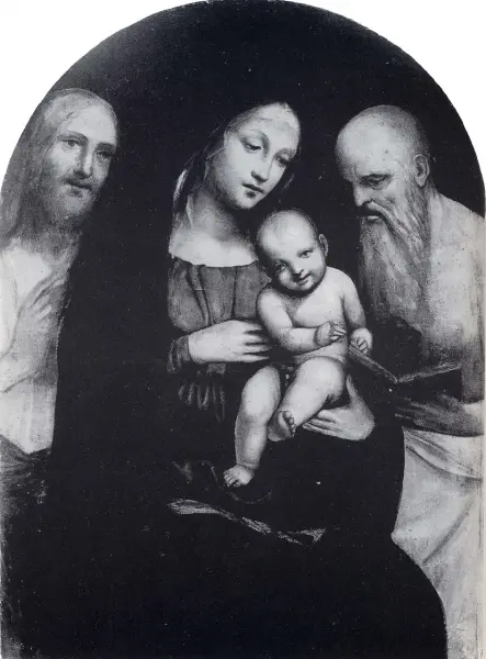 Giovanni Antonio Bazzi detto il Sodoma. Madonna col Bambino e santi Giovanni Battista e Girolamo. 1504-05,. Siena, Collezione privata.