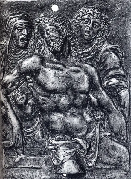 Maestro detto il Moderno. Pietà. Bronzo. Washington, National Gallery Of Art. Samuel H. Kress Collection. Fonte: R. Bartalini. Le occasioni del Sodoma. dalla Milano di Leonardo alla Roma di Raffaello.  Donzelli Editore, Roma, 1996