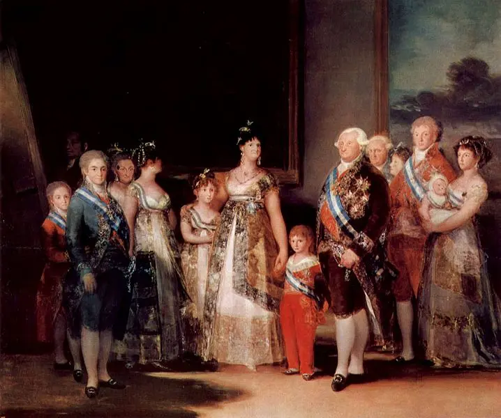 Francisco Goya. La famiglia di Carlos IV. 1800-01 Olio su tela, 280 X 336 cm. Madrid, Prado