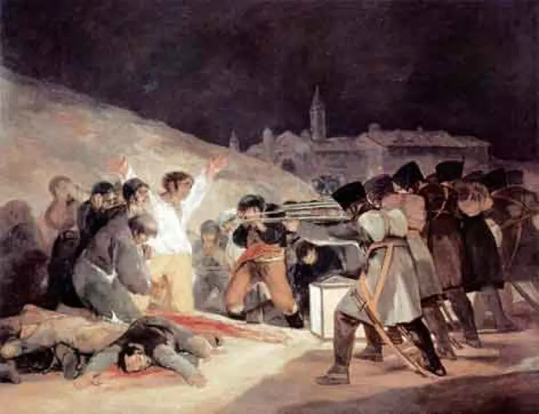 Francisco Goya. Il 3 maggio 1808: fucilazione alla montagna del Principe Pio. 1814. Olio su tela. Madrid, Prado