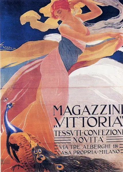 Manifesto pubblicitario dei Magazzini Vittoria. 1909