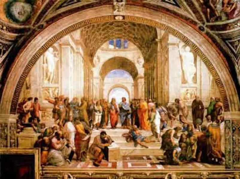 Raffaello Sanzio. La Scuola di Atene. 1509-10. Affresco. Roma, Vaticano.