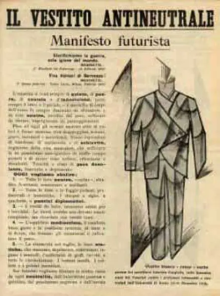 Giacomo Balla. Manifesto del Vestito antineutrale. 1914