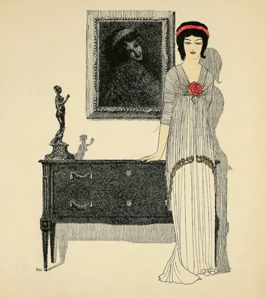 Paul Poiret. Tunica Josephine. Da: Les robes de Paul Poiret raccontées par Paul Iribe. 1908
