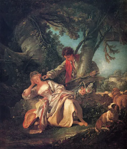 Francois Boucher. Il sonno interrotto. 1760. Olio su tela. cm. 75X 64,8. New York, Metropolitan Museum of Art