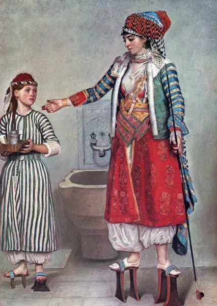 Jean-Etienne Liotard. Donna franca vestita alla turca con domestica. 1742-43. Olio su tela. cm. 71X53. Ginevra, Musée d'Art d'Histoire