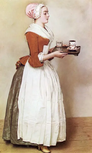 Jean-Etienne Liotard. La bella cioccolataia. 1744-45. Olio su tela. cm. 82,5X52,5. Dresda, Staatliche Kunstsammlungen