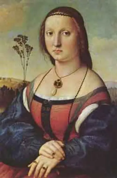 Raffaello Sanzio. Ritratto di Maddalena Strozzi.1506. Olio su tavola. cm. 45X33. Firenze, Pitti